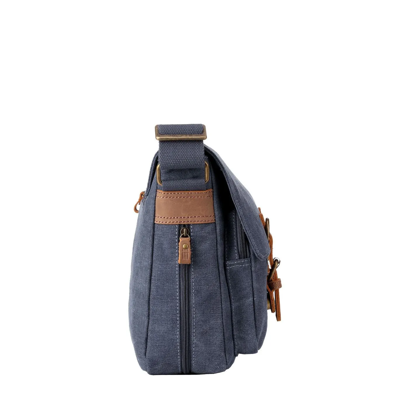 Troop London Large Canvas Blue Messenger Bag