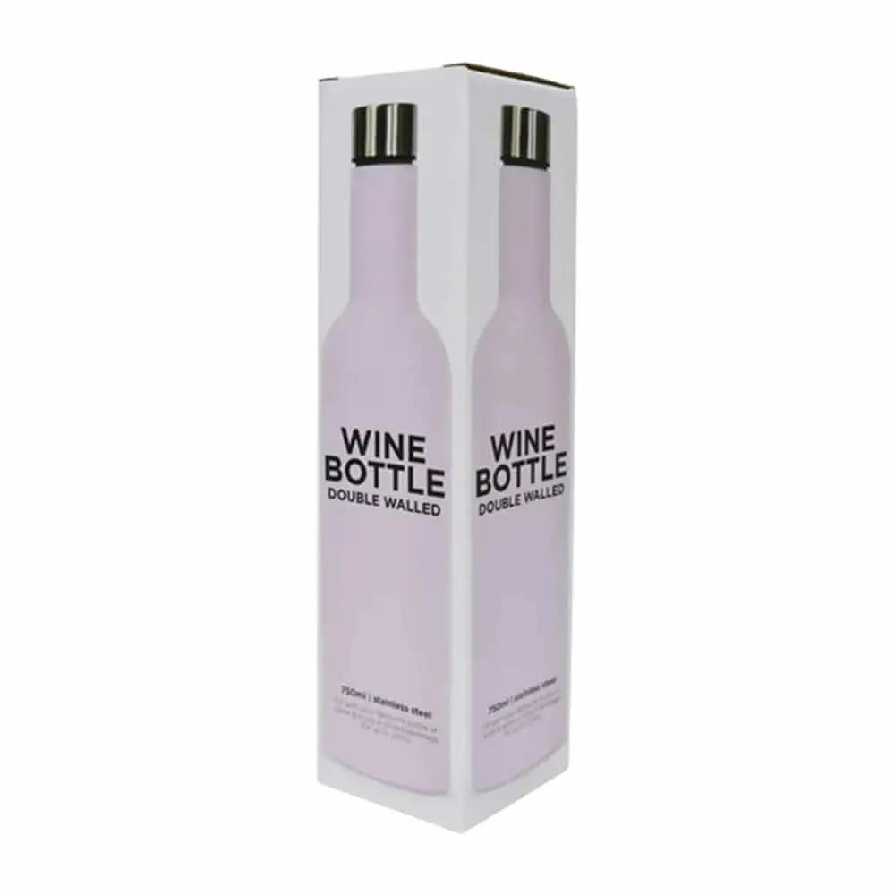 Wine Bottle - Double Walled - Stainless Steel - Black