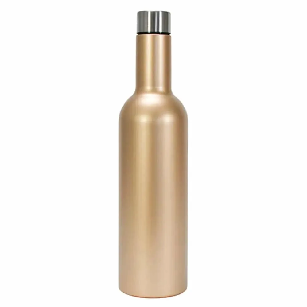 Wine Bottle - Double Walled - Stainless Steel - Gold