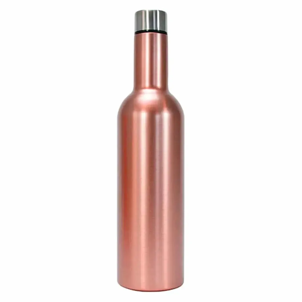 Wine Bottle - Double Walled - Stainless Steel - Rose Gold