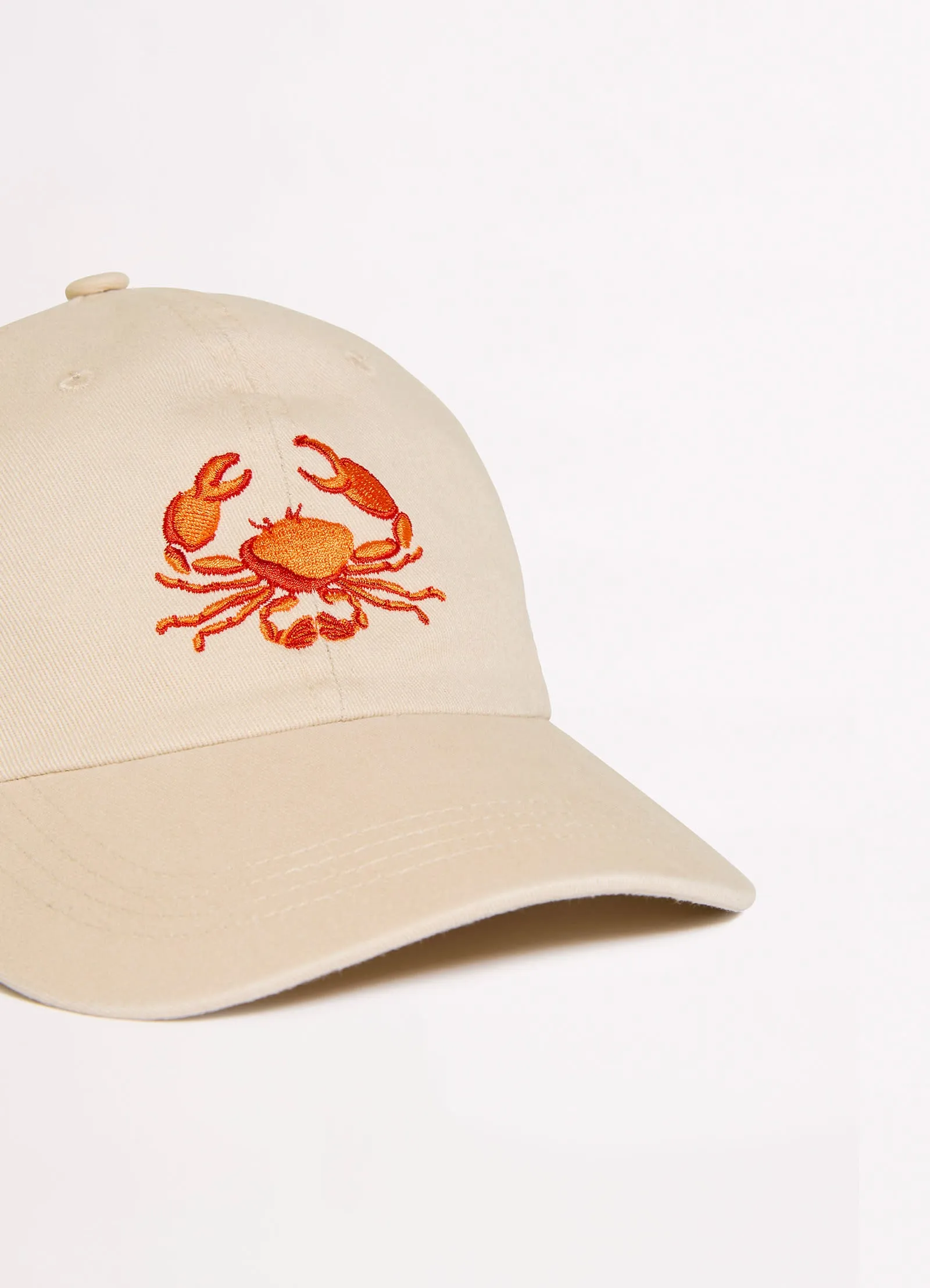 Wish You Were Here Embroidered Cap - Crab Orange